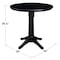 International Concepts Round 36 in Round Top Pedestal Table, 34.9 inH, Black, 36 in W, 36 in L, 35.9 in H, Wood, Black K46-36RT-27B-6B - alternate 3